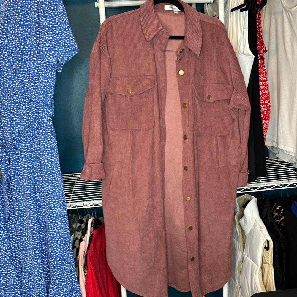 Maroon shacket